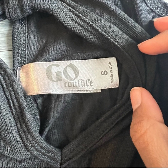 GO Couture Modern Halter Tank Top Black S. NWOT - Picture 4 of 5